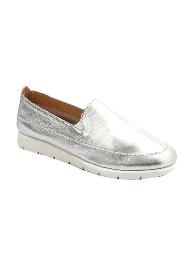 Buy Leather Slip-on Sneakers Silver in Egypt