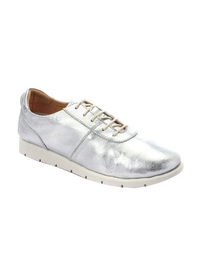 Buy Metallic Lace Up Sneakers Silver in Egypt