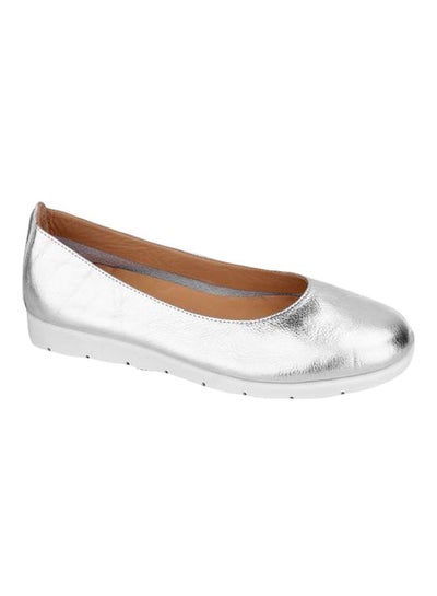 Buy Leather Slip-on Ballerinas Silver in Egypt