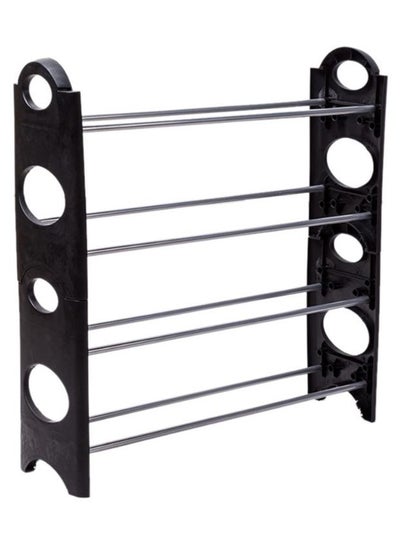 Buy 4-Level Shoe Storage Rack Black/Silver in Saudi Arabia