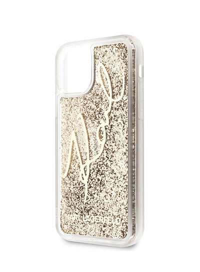 Buy Transparent Case With Glitter And Signature For Apple iPhone 11 Pro Gold in Saudi Arabia