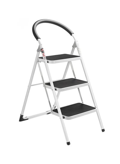 Buy Heavy Duty Stainless Steel Step Ladder White/Black in UAE