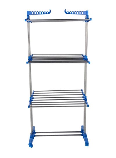 Buy Easton Cloth Drying Rack Silver/Blue 75x64x170cmcm in Saudi Arabia