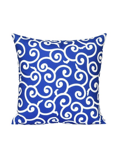 Buy Floral Printed Decorative Cushion Cover Blue/White 45 x 45cm in Saudi Arabia