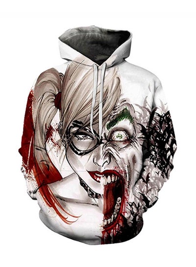 Buy 3D Realstic Print Drawstring Hoodie Multicolour in Saudi Arabia