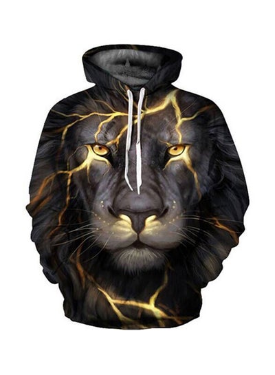 Buy 3D Realstic Print Drawstring Hoodie Multicolour in Saudi Arabia