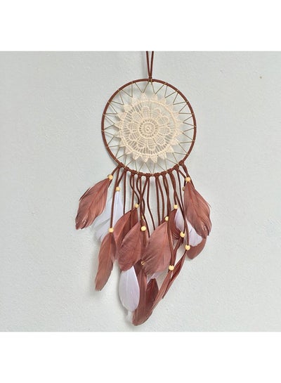 Buy Wall Hanging Feather Dream Catcher Red in UAE