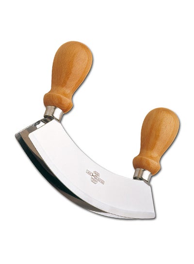 Buy Double Mincing And Cheese Knife Silver/Brown 27centimeter in UAE