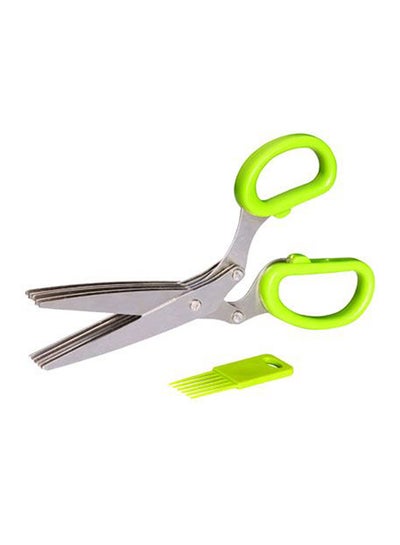 Buy 5-Layer Multi-Function Scissors Green/Silver 10cm in Egypt