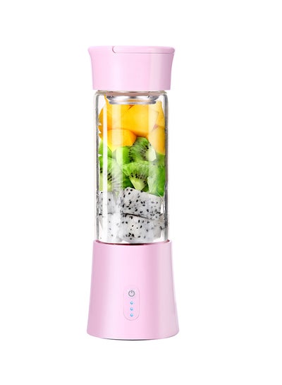 Buy Usb Rechargeable Blender And Portable Juicer Cup 380.0 ml H7790P Pink/Clear in UAE