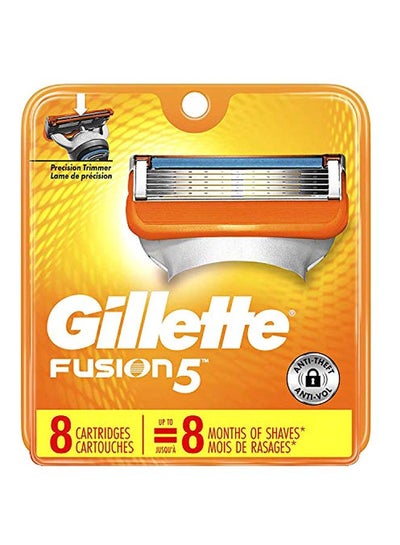 Buy Fusion 5 Razor Blade Silver/Orange/Blue in UAE