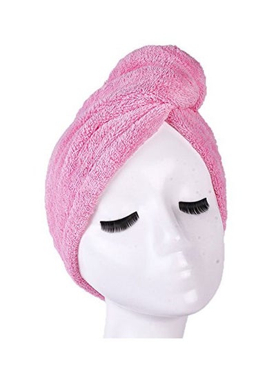 Buy Microfiber Hair Drying Towel Pink 65x25centimeter in Saudi Arabia