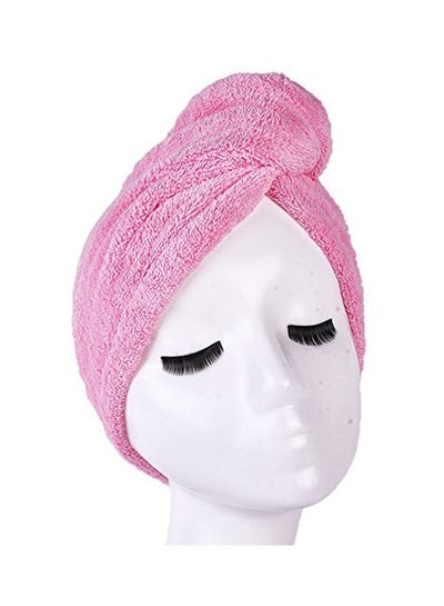 Buy Microfiber Hair Drying Towel Pink 65x25centimeter in Egypt