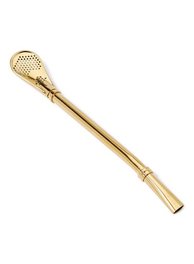 Buy Stainless Steel Filter Straw Spoon Gold 17.7x2centimeter in Saudi Arabia