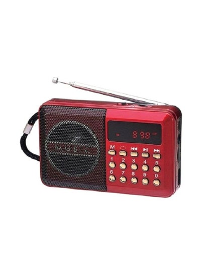 Buy Digital Portable MP3 And FM Radio Red/Black in Egypt