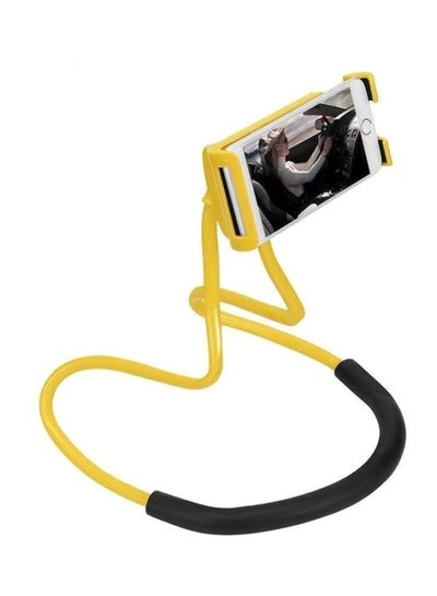 Buy 360-Degree Lazy Neck Mobile Phone Holder Yellow/Black in UAE