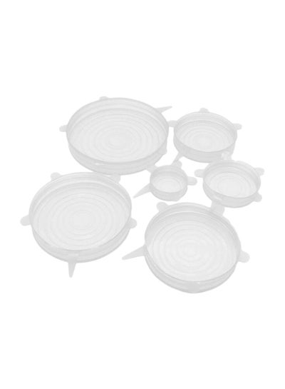 Buy 6-Piece Silicone Lids White in Saudi Arabia