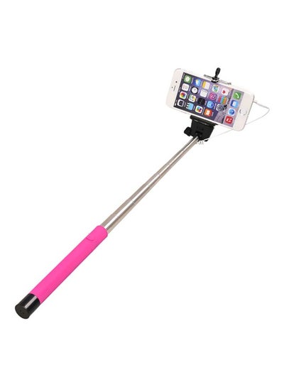 Buy Portable Selfie Stick Pink/Silver in Saudi Arabia