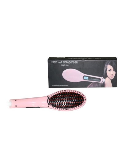 Buy Hair Straightener Brush Pink/Black in Egypt