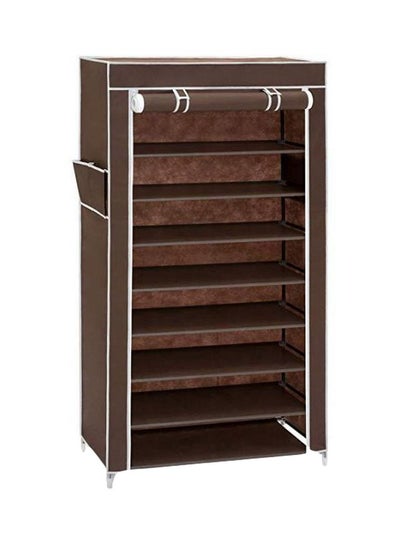 Buy 9-Layer Shoe Rack Brown/White 160x60x30cm in Egypt