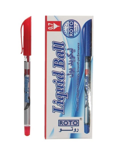 Buy 12-Piece Liquid Ball Pen Red in Egypt