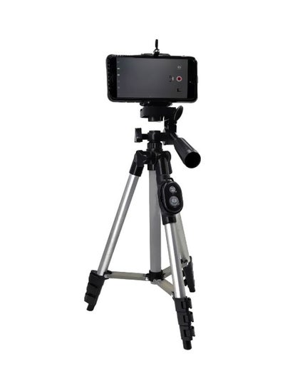 Buy Portable Tripod Stand With Selfy Remote Silver/Black in Saudi Arabia