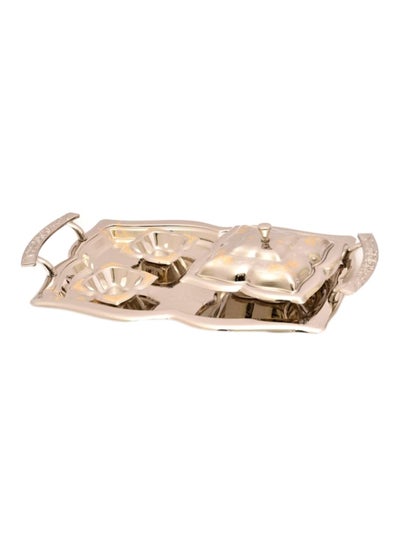 Buy Tray With Handle Silver 35x23cm in Saudi Arabia