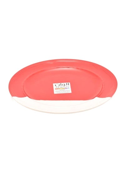 Buy Melamine Plate Red/White 23cm in Saudi Arabia