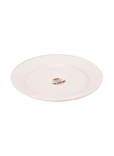 Buy Round Shaped Plastic Plate White 22cm in Saudi Arabia