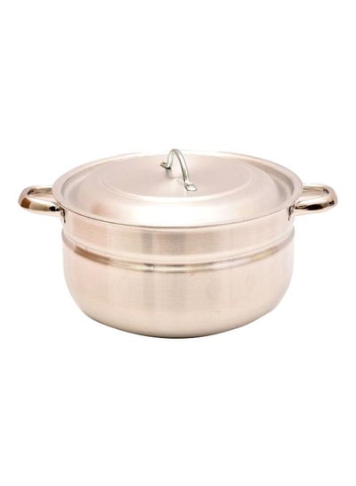 Buy Aluminium Pot With Lid And Handle Silver in Saudi Arabia