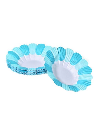 Buy 12-Piece Paper Plate Blue/White 13cm in Saudi Arabia