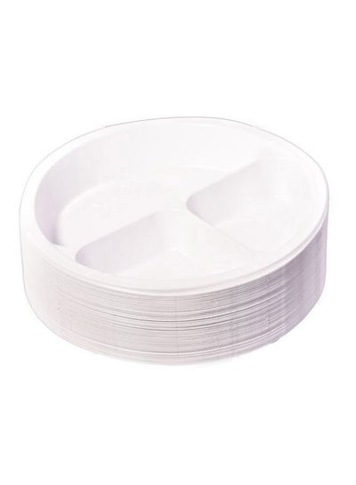 Buy 50-Piece Disposable Plate Set White in Saudi Arabia