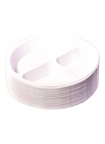 Buy 50-Piece Round Divided Tray Set White 10x25centimeter in Saudi Arabia