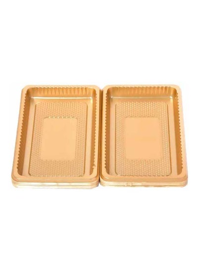 Buy 12-Piece Disposable Plate Gold 10x6centimeter in Saudi Arabia