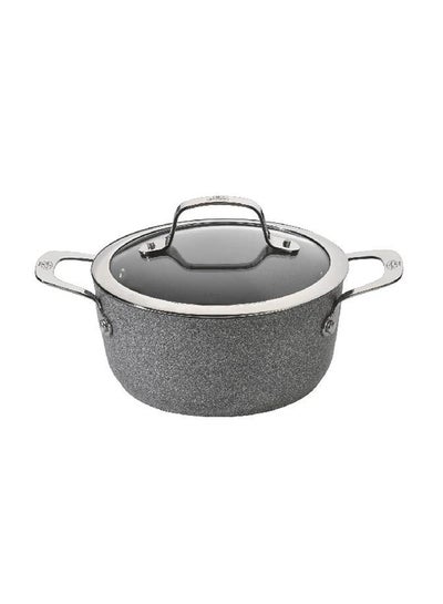 Buy Salina Granitium Casserole With Lid Grey/Silver 20centimeter in Saudi Arabia