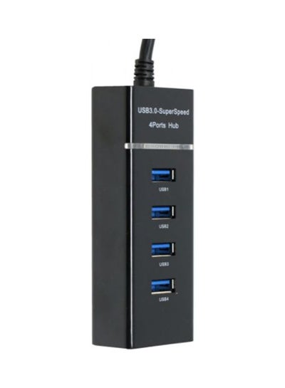Buy 4-Port Portable USB 3.0 Hub With Splitter Adapter Cable Black in Egypt