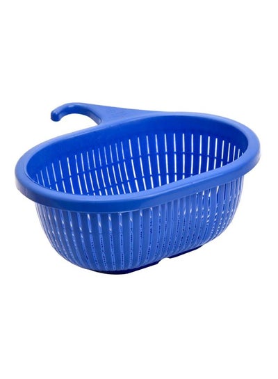 Buy Multipurpose Laundry Basket With Hook Blue 14x28centimeter in Saudi Arabia