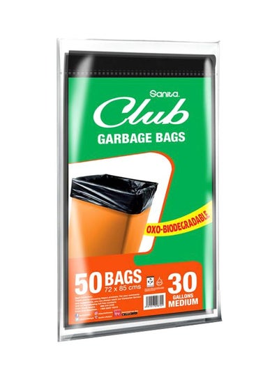 اشتري 50-Piece Club Garbage Bags أسود 72x85 سنتيمتر في السعودية