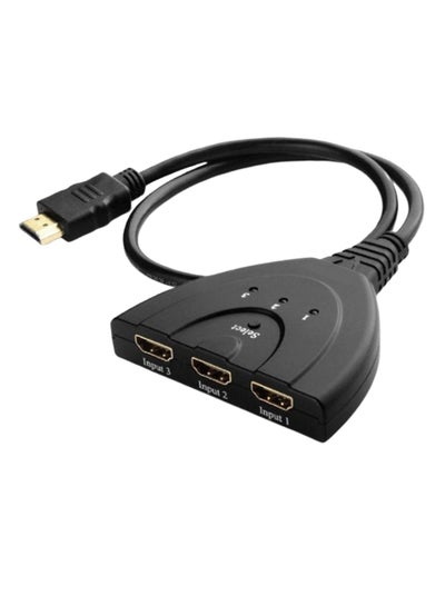 اشتري مقسم ب3 منافذ HDMI من أنثى إلى ذكر مع كابل توصيل أسود في الامارات