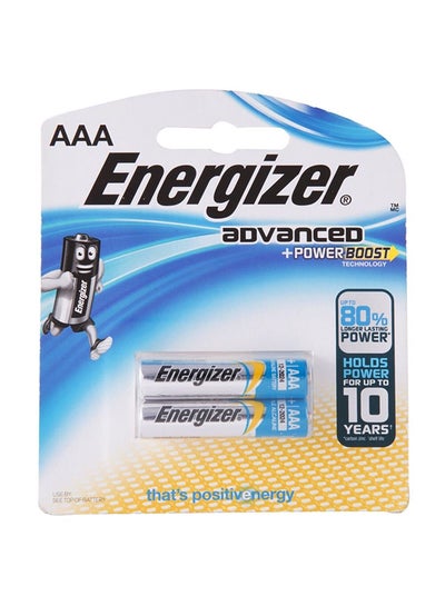 Buy 2-Piece Advanced AAA Batteries Set Silver in Saudi Arabia