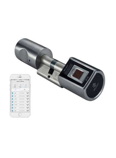 Buy Smart Door Lock with Biometric Fingerprint Scanner Silver 24.5x7.5centimeter in Saudi Arabia