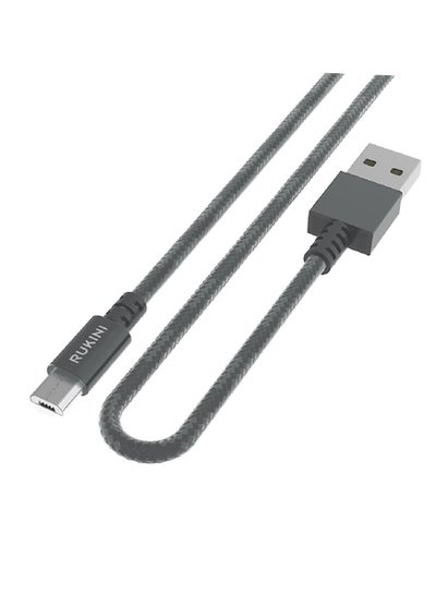 اشتري كابل Micro USB مُضّفر من النايلون رمادي 1 متر في مصر
