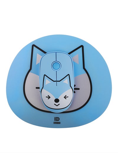 Buy Cute Cartoon Style 2.4G Wireless Mouse With Mouse Mat Low Power Consumption Multicolour in Saudi Arabia