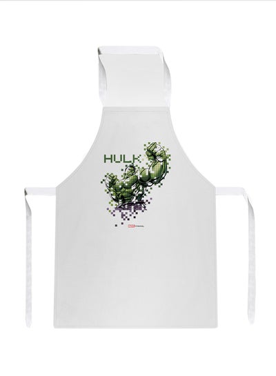 Buy Marvel: Hulk Pixel Printed Apron White/Green 78 x 69cm in Egypt