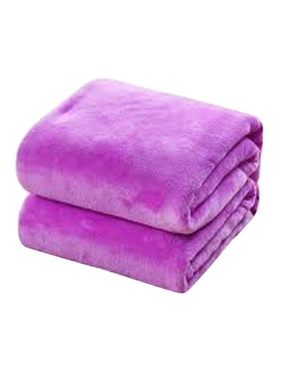 Buy Flannel Fleece Blanket Cotton Purple in UAE