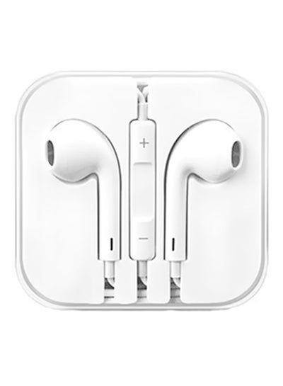Buy Smartphone Wired Control In-Ear Earphone With Remote And Mic For Iphone 5/6 White in Egypt