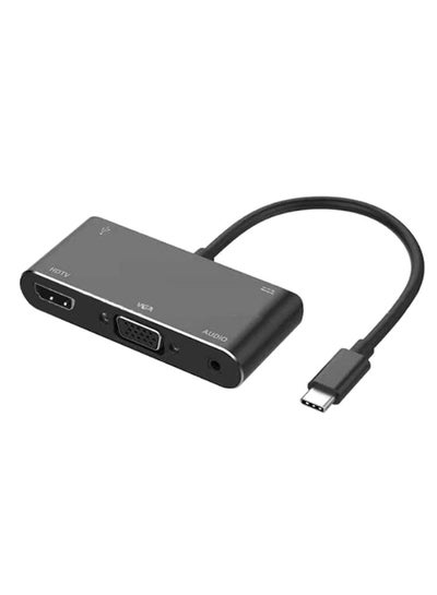 اشتري محول 5 في 1 من منفذ USB C إلى منفذ HDMI VGA أسود في مصر