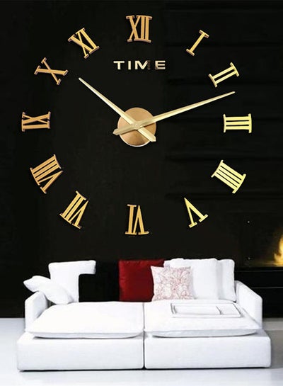 Buy Creative Design Wall Clock Gold 100x100centimeter in UAE