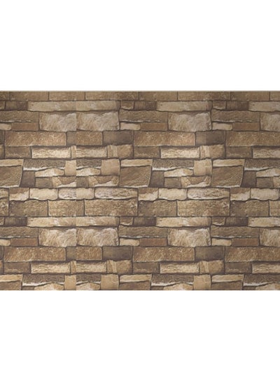 Buy 3D Bricks Pattern Self Adhesive Wallpaper Brown 45x1000cm in UAE