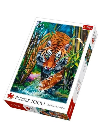 Buy 1000-Piece Multicolour Grasping Tiger Jigsaw Puzzle Set 68 x 48centimeter in Egypt